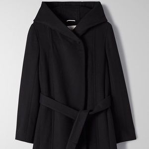Aritzia Wilfred Black Montgomery Coat